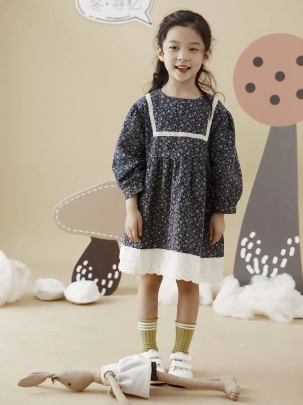 小女孩冬天的连衣裙超好看 DC童装的森林公主梦