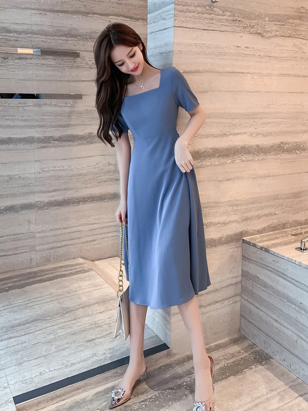 简约韩版时尚连衣裙穿搭 摩卡女装穿搭夏日推荐