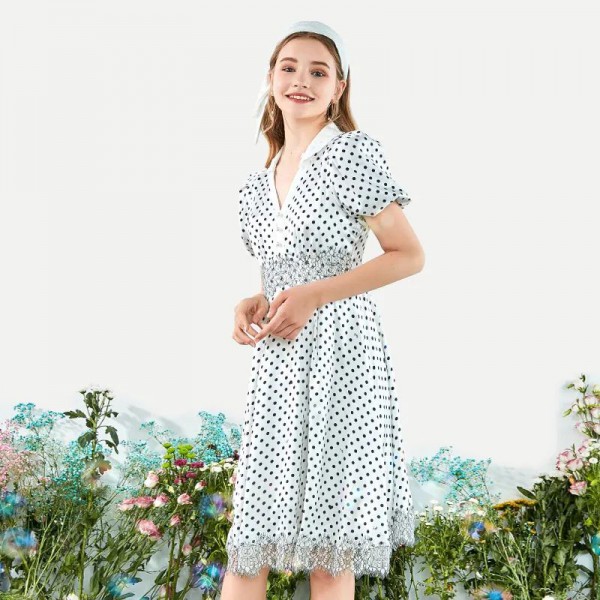 INS女装复古波点 炎炎夏日的最后一抹优雅