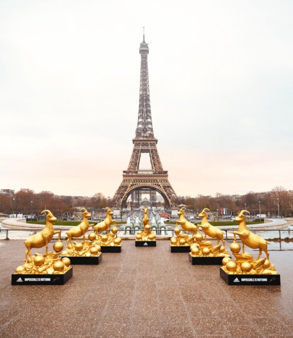 阿迪达斯用7头“金山羊”庆祝梅西第7次赢得金球奖