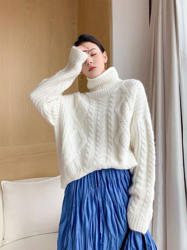 女生冬季蓝白色系搭配 怎么穿更显淑女范