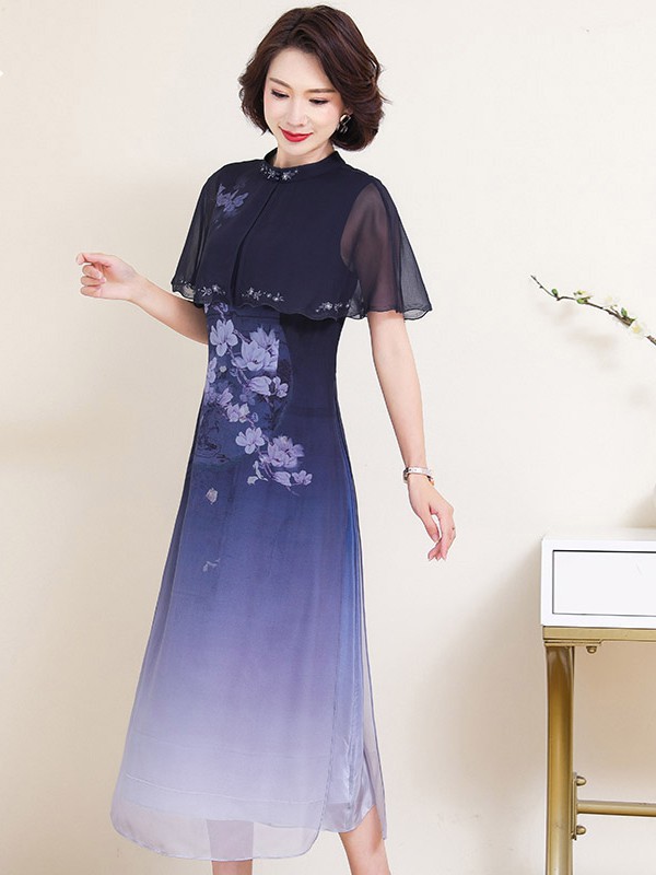 给妈妈买一条改良旗袍款的连衣裙吧她一定会喜欢的