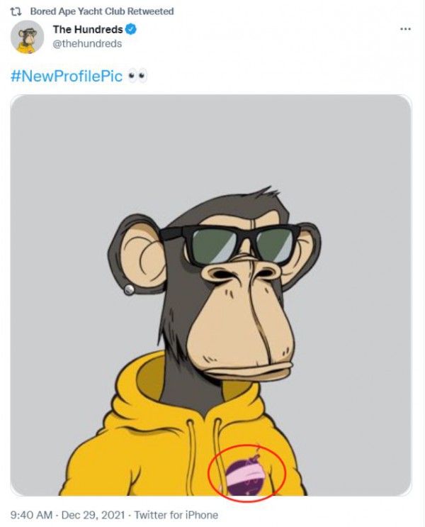 洛杉矶街头服饰品牌The Hundreds将推特头像改为BAYC作品 或暗示合作