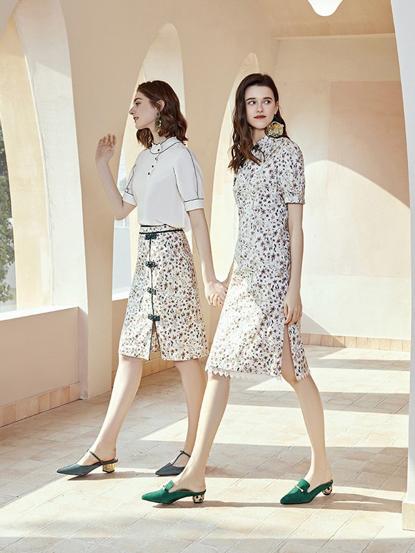 带有国风元素的裙装怎么搭配 连衣裙&半身裙你更pick哪款