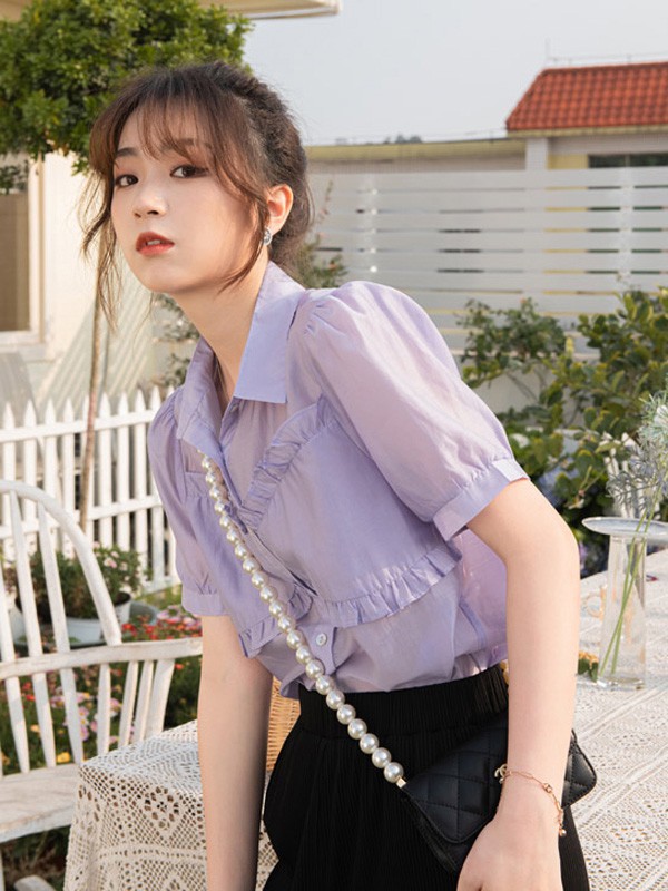 紫色系列的服装怎么搭配 紫色衬衫可以怎么穿