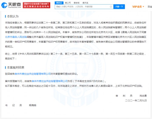 法国奢侈羽绒服品牌MONCLER起诉蒙克雷尔侵权行为