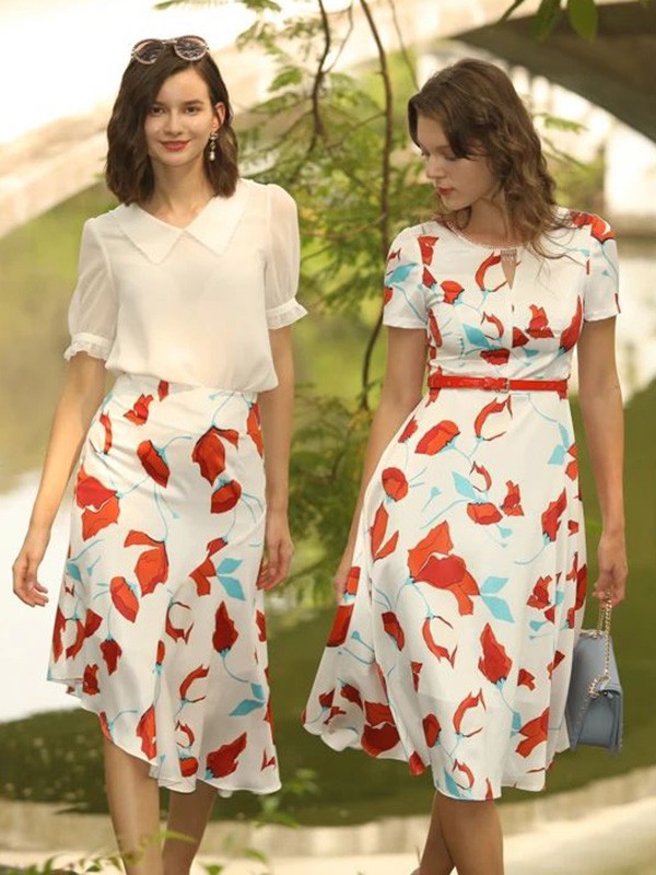 鲜明红色单品怎么穿更出众?半身裙搭配什么上衣好看