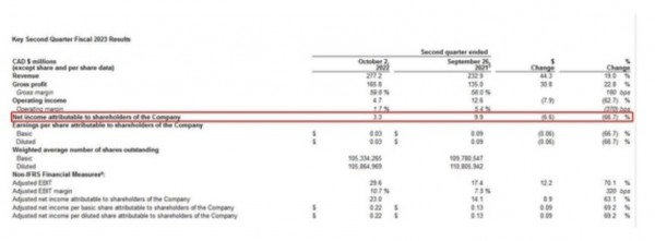 全球的经济衰退,加拿大鹅下调全年指引