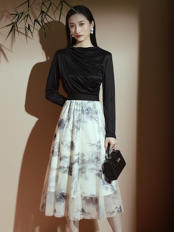 绝美国风水墨画设计款女装,优雅不止一点点