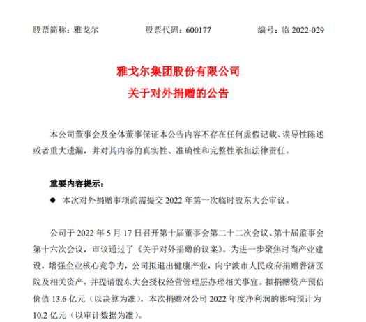 突然变卦?雅戈尔为何终止向宁波市政府捐赠医院资产