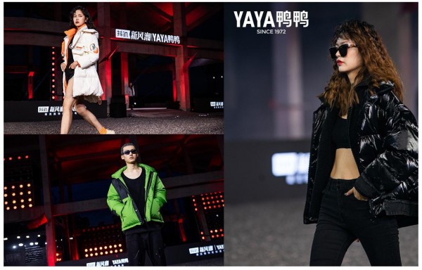 羽绒服品牌鸭鸭在废墟打造秋冬新品大秀