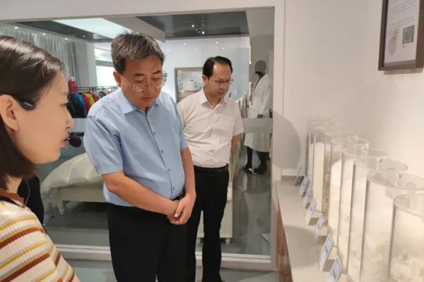 陕西省定边县委组织部到宝应考察调研羽绒产业