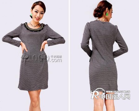 千衣商城2012秋冬装黑色连衣裙|2012秋冬新款连衣裙|简约时尚连衣裙|时尚秋装短裙-千衣商城