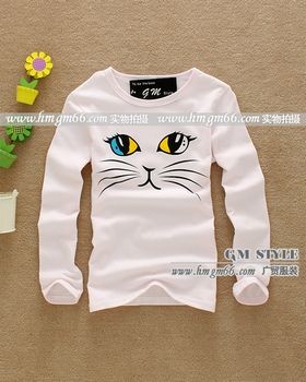 2012秋冬装女装长袖T恤批发可爱童装T恤衫批发卡通童装长袖T恤批发便宜长袖童装小衫批发纯棉童装长袖批发
