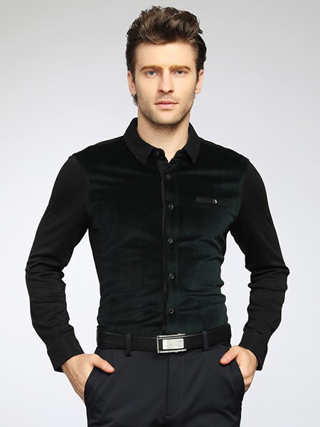 圣宝龙2022秋冬季黑色衬衫