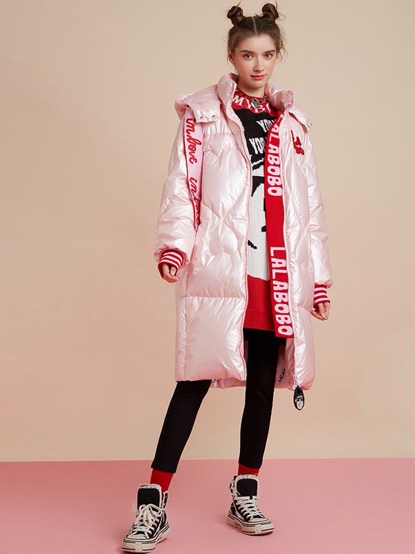 LALABOBO2021秋冬季白色棉服