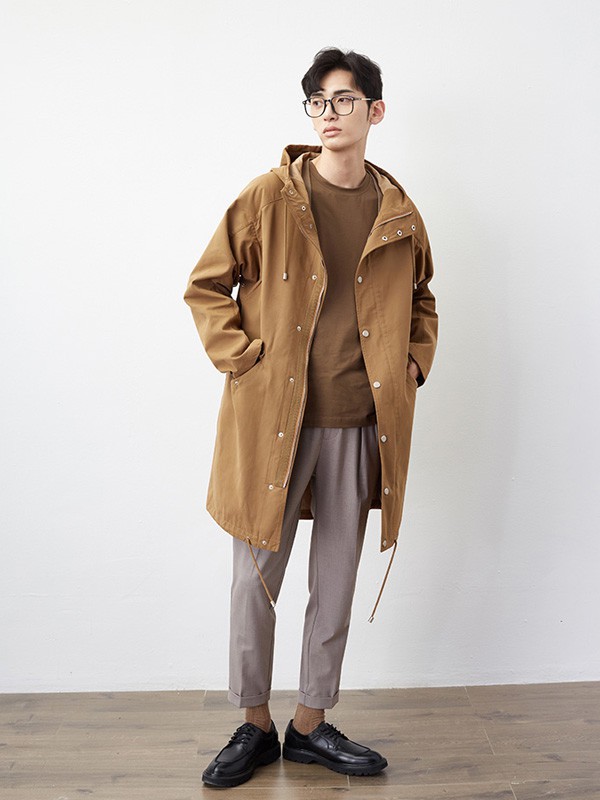 a.b.x男装2023春夏季黄色风衣