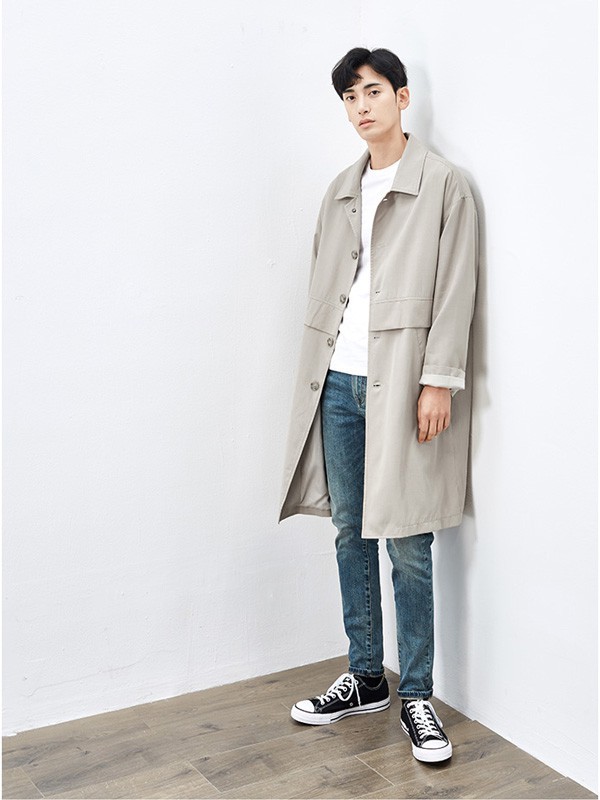 a.b.x男装2023春夏季灰色风衣