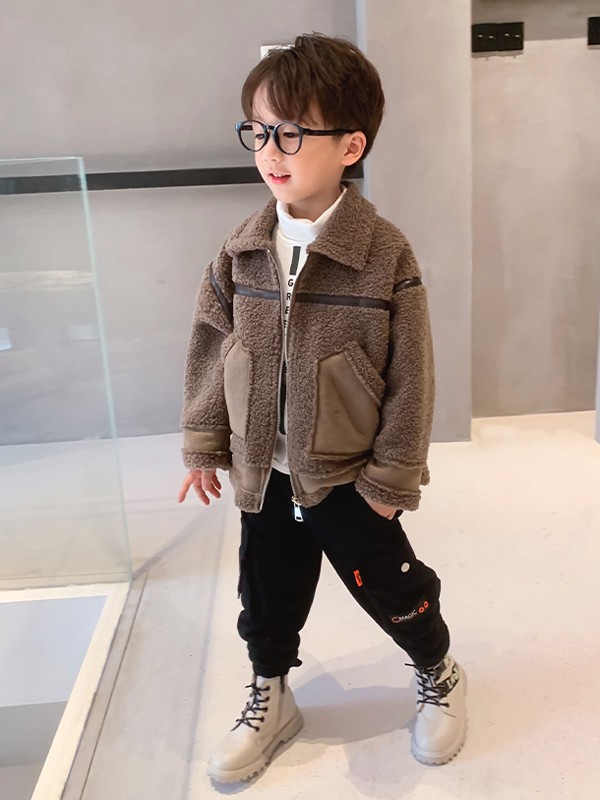 左西2020秋冬季棕色纯色外套