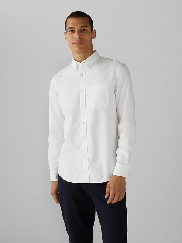 摩纳哥会馆2020秋冬季白色纯色衬衫