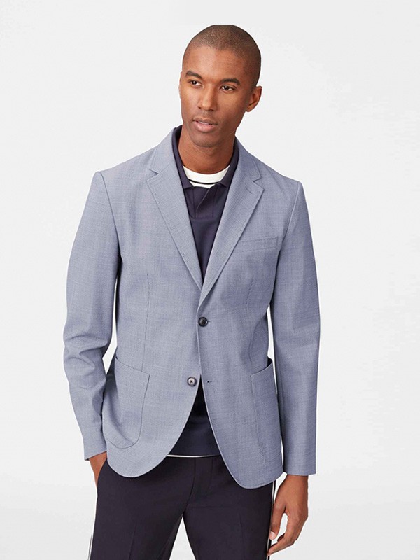 摩纳哥会馆2020秋冬季蓝色修身西装