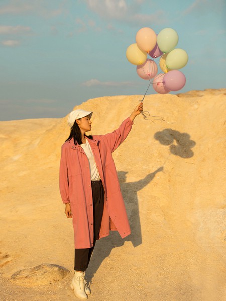 堓上2020秋冬季粉色纯色外套