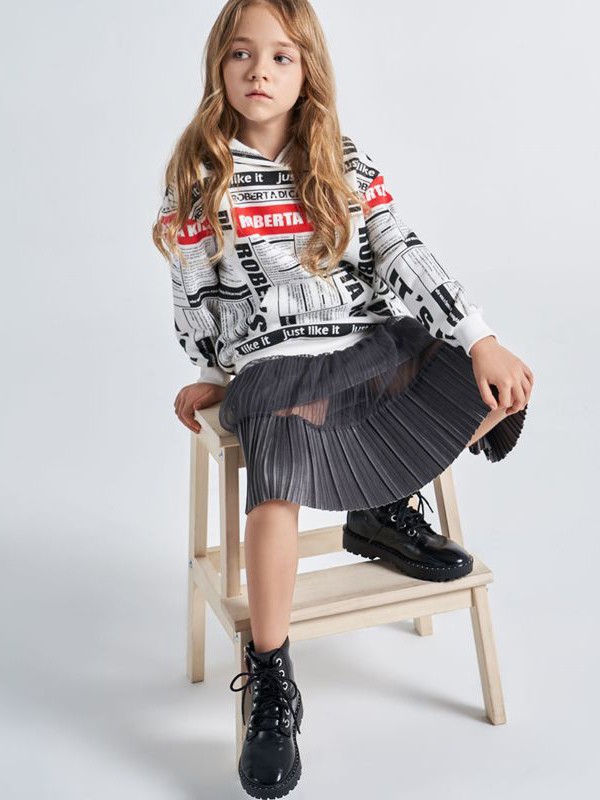 诺贝达2020秋冬季白色印花卫衣