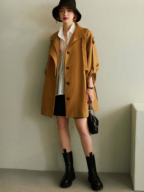 veraveins女装2020秋冬季黄色纯色卫衣