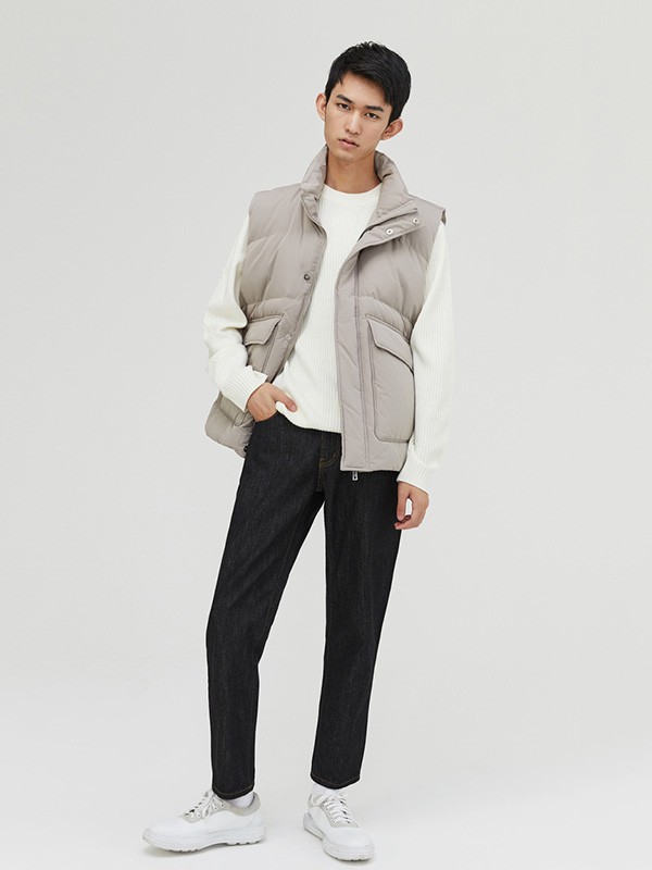 me&city休闲装2020秋冬季灰色宽松马夹