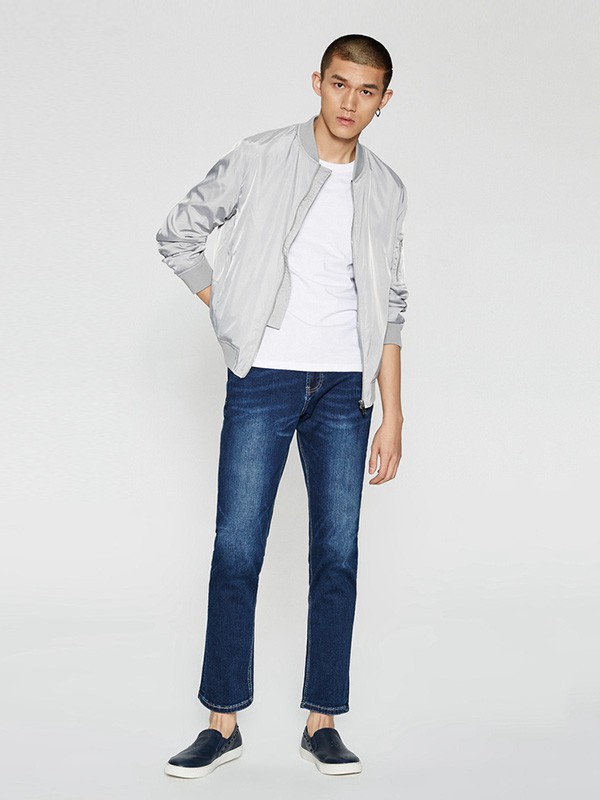 me&city休闲装2020秋冬季灰色亮面外套