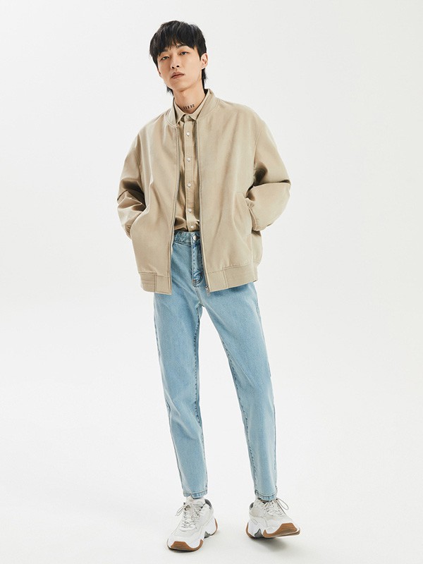 me&city休闲装2020秋冬季米色宽松外套