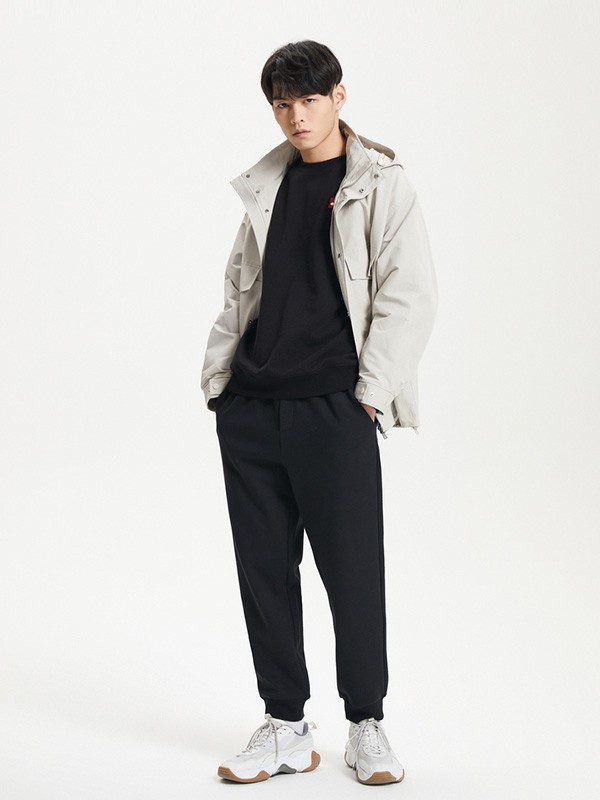 me&city休闲装2020秋冬季灰色连帽外套