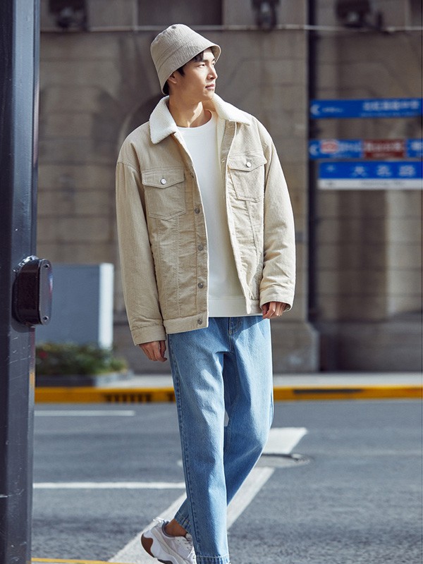 me&city休闲装2020秋冬季米色宽松外套