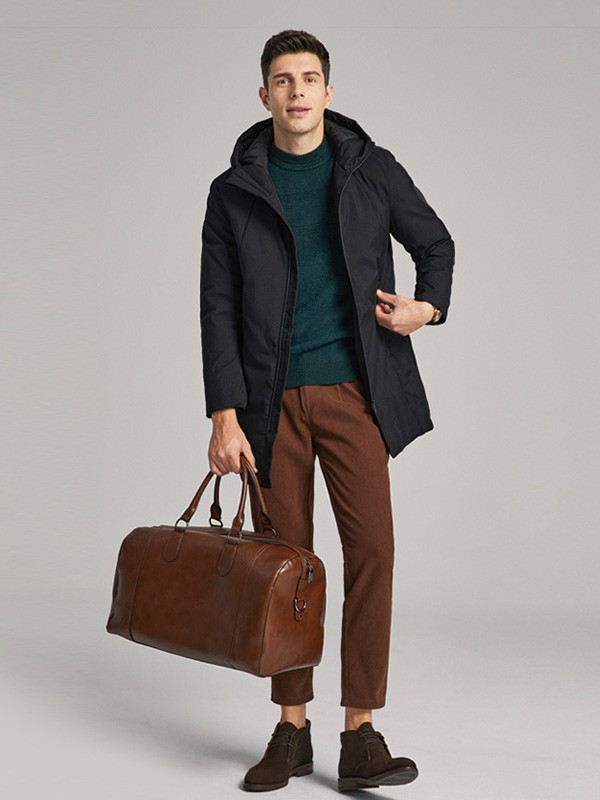 千纸鹤2020秋冬季黑色连帽棉服