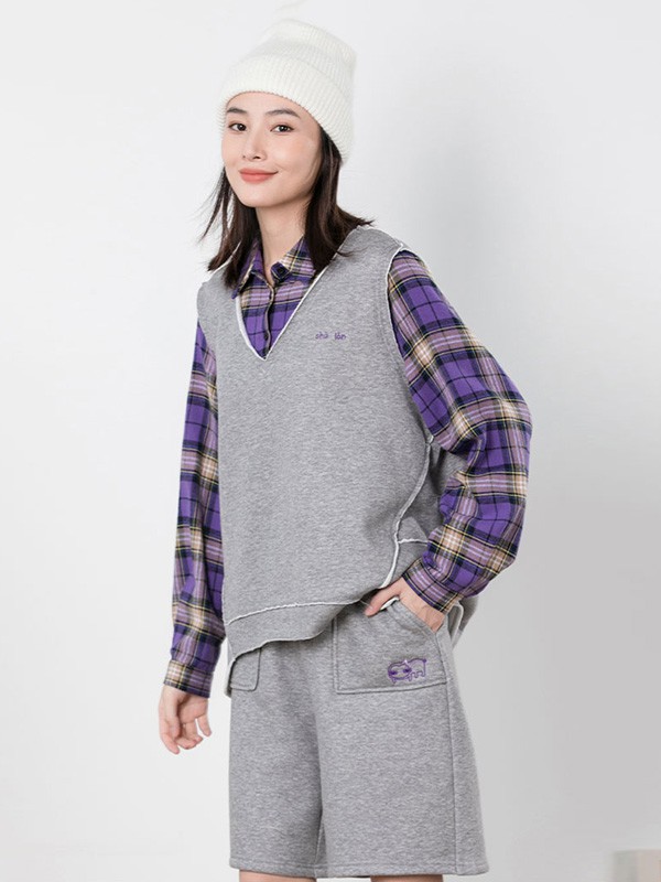 片断女装2020秋冬季拼色拼接