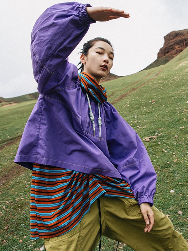 幻走女装2020秋冬季紫色宽松上衣
