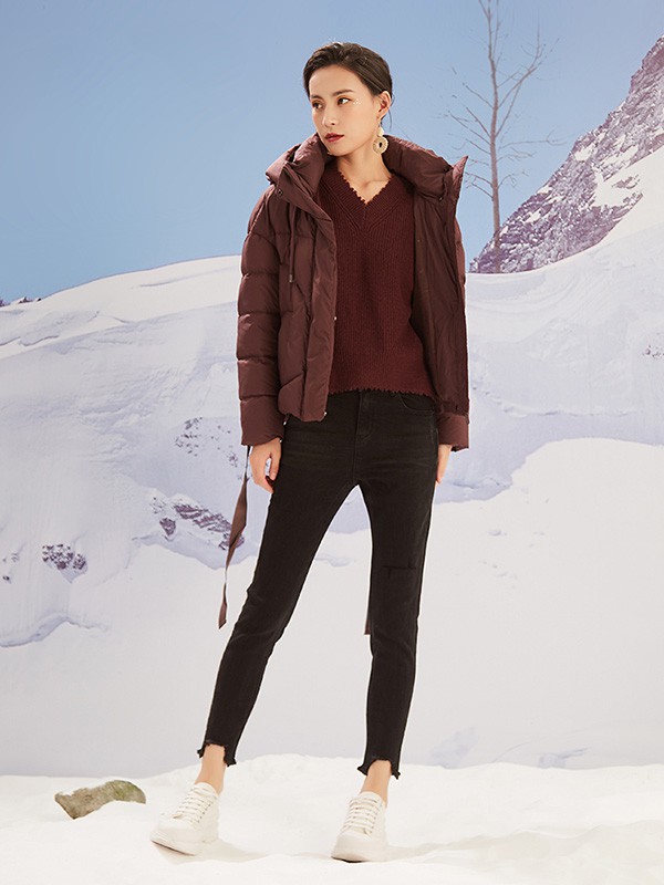 CC&DD女装2020秋冬季棕色宽松棉服