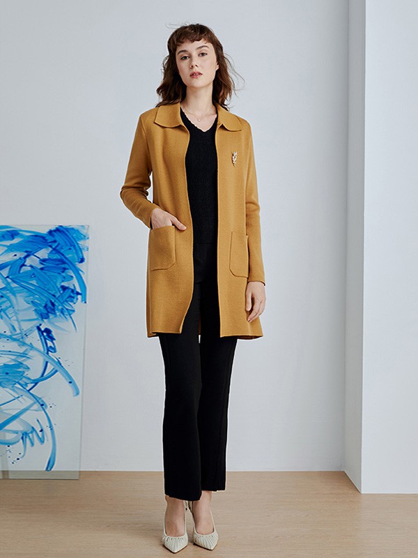 奥菲曼2020秋冬季黄色宽松卫衣