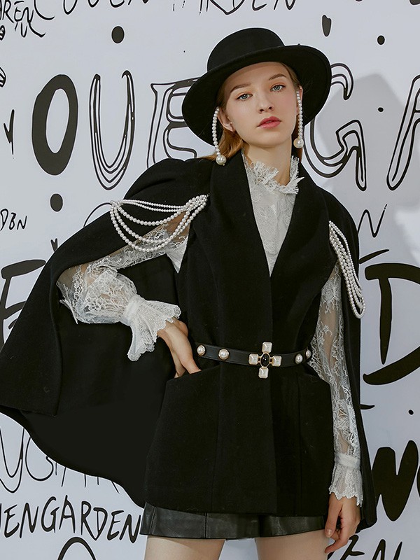 covengarden女装2020秋冬季黑色宽松外套