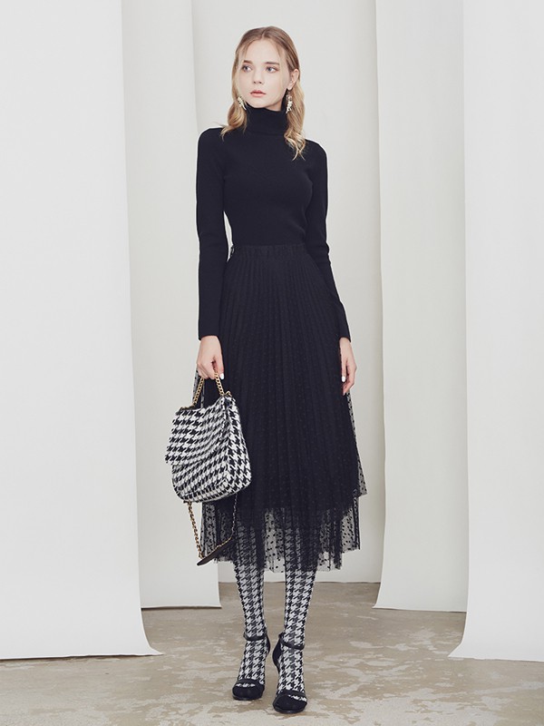 JESSICA2020秋冬季黑色高领打底衫