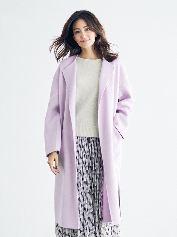 23区2020秋冬季紫色宽松大衣