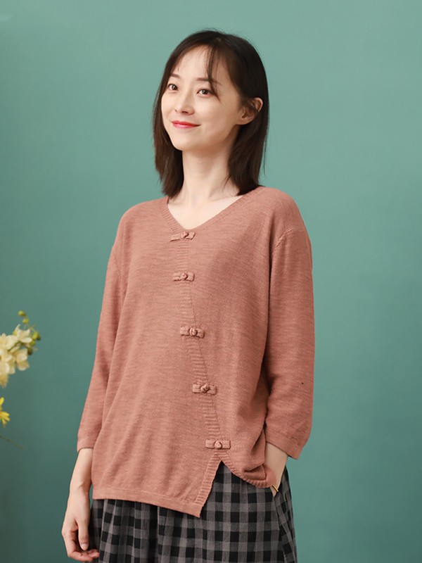 棉叙女装2020秋冬季红色宽松上衣