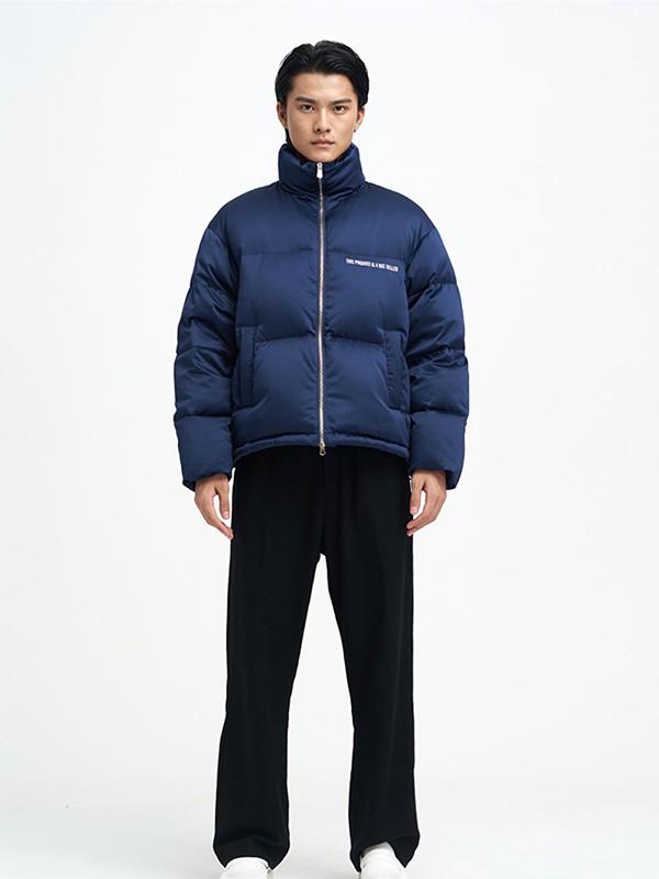 非城2020秋冬季蓝色高领羽绒服