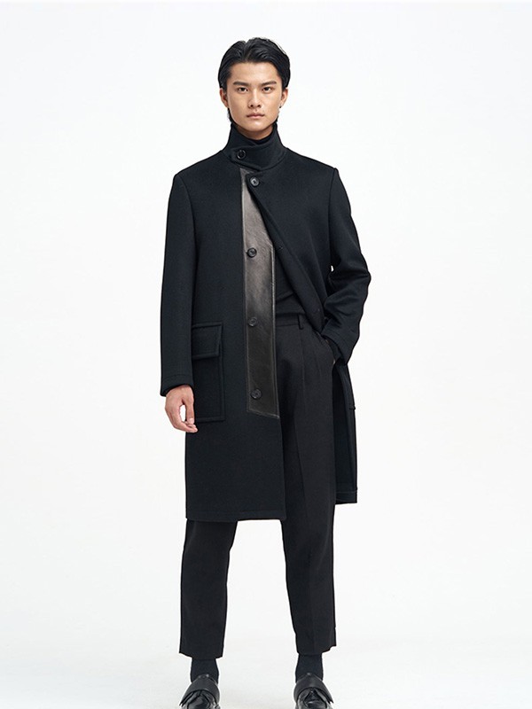 非城2020秋冬季黑色长款大衣
