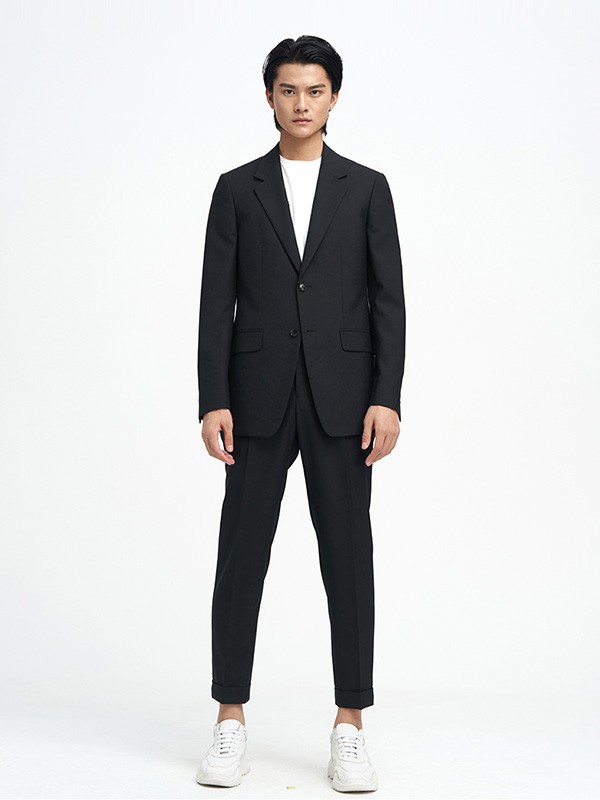 非城2020秋冬季黑色纯色西装