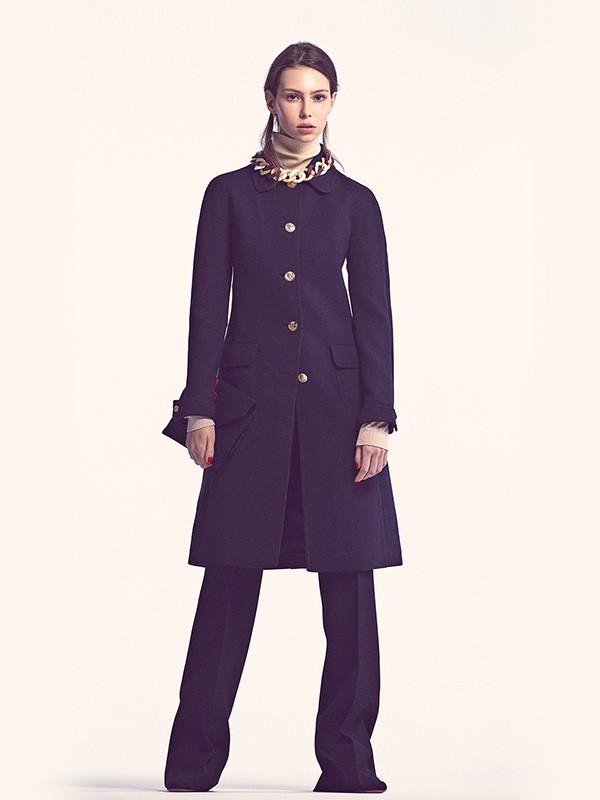 鄂尔多斯2020秋冬季藏蓝色长款大衣