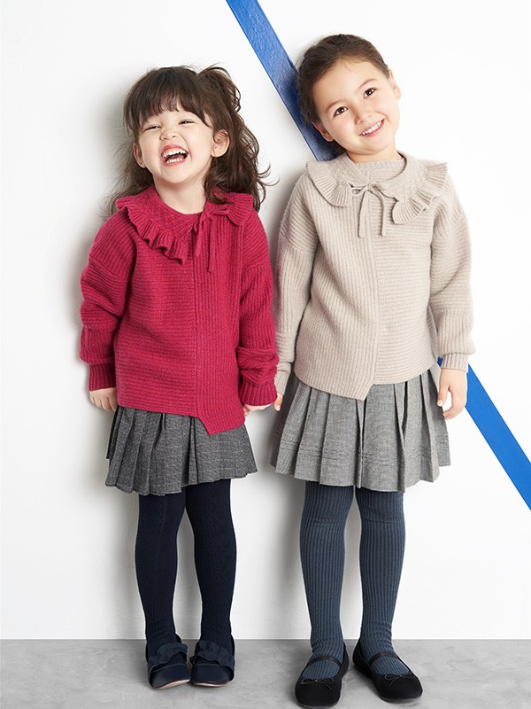 鄂尔多斯童装2020秋冬季粉色荷叶边针织衫