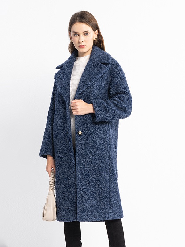 SCOFIELD2020秋冬季蓝色宽松大衣