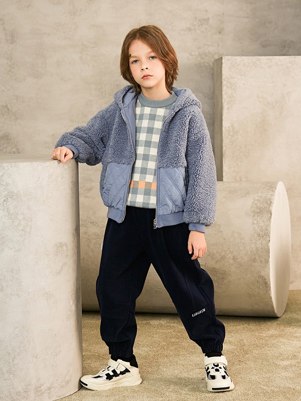 植木2020秋冬季蓝色连帽外套