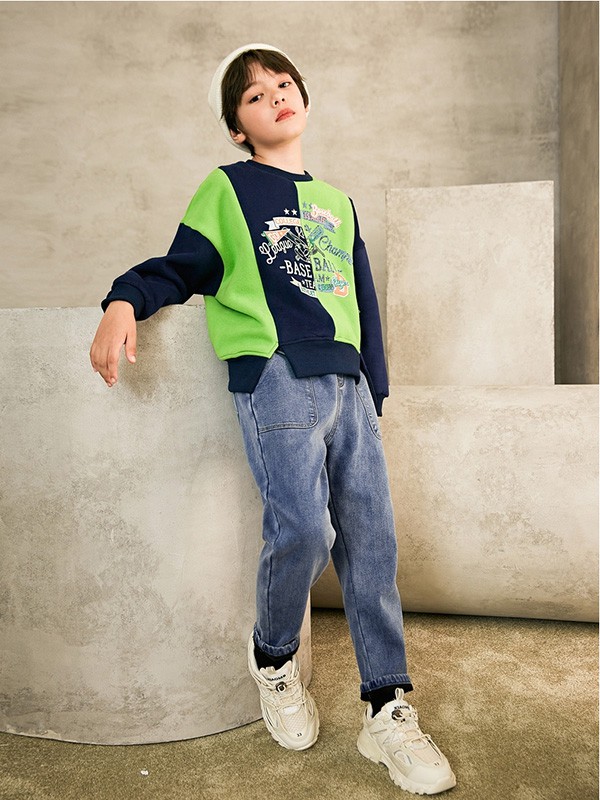 植木2020秋冬季拼色印花上衣